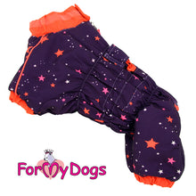Last inn bildet i Galleri-visningsprogrammet, Vinterdress lilla/orange, stjerner, TISPE (Str. 22 Chinese Crested, Cocker spaniel ol.)