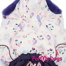 Last inn bildet i Galleri-visningsprogrammet, Vinterdress med fugler, hvit/Lilla TISPE (Langhåret hund)