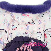 Last inn bildet i Galleri-visningsprogrammet, Vinterdress med fugler, hvit/Lilla TISPE (Langhåret hund)