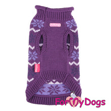 Last inn bildet i Galleri-visningsprogrammet, STRIKKET Genser “Snøfnugg” Lilla UNISEX