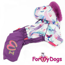 Last inn bildet i Galleri-visningsprogrammet, Dress hvit/lilla TISPE (str 20 Chinese Crested, Cockerspaniel ol.) Langhåret hund