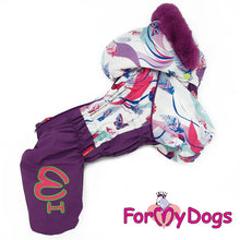 Last inn bildet i Galleri-visningsprogrammet, Dress hvit/lilla TISPE (str 20 Chinese Crested, Cockerspaniel ol.) Langhåret hund