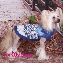 Last inn bildet i Galleri-visningsprogrammet, STRIKKET Genser Vinterskog blå UNISEX