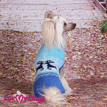 Last inn bildet i Galleri-visningsprogrammet, STRIKKET Genser “Hjort” BLÅ/Turkis UNISEX