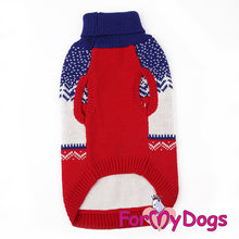 Last inn bildet i Galleri-visningsprogrammet, Strikket genser "Hjort" Rød/Blå UNISEX