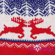 Last inn bildet i Galleri-visningsprogrammet, Strikket genser "Hjort" Rød/Blå UNISEX