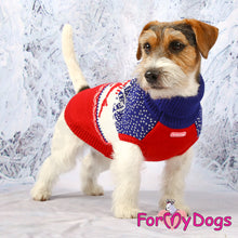 Last inn bildet i Galleri-visningsprogrammet, Strikket genser "Hjort" Rød/Blå UNISEX