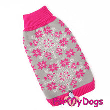 Last inn bildet i Galleri-visningsprogrammet, Strikket genser grå/rosa UNISEX chihuahua/yorkshire terrier osv