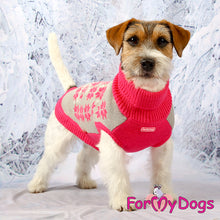 Last inn bildet i Galleri-visningsprogrammet, Strikket genser grå/rosa UNISEX chihuahua/yorkshire terrier osv